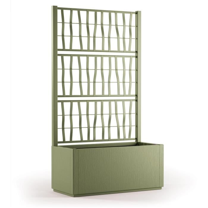 Ethica rectangular flower box 80 cm with green trellis