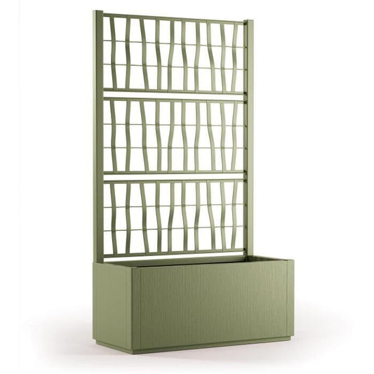 Ethica rectangular flower box 80 cm with green trellis
