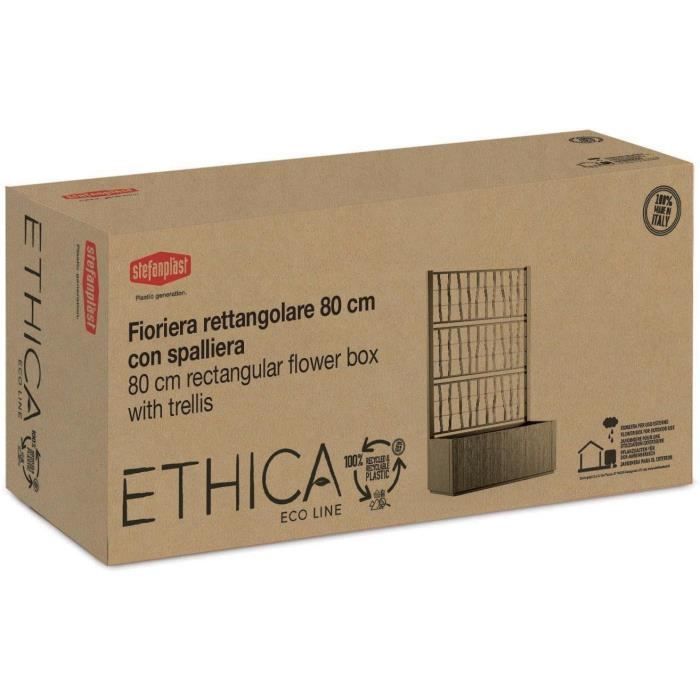 Ethica rectangular flower box 80 cm with green trellis