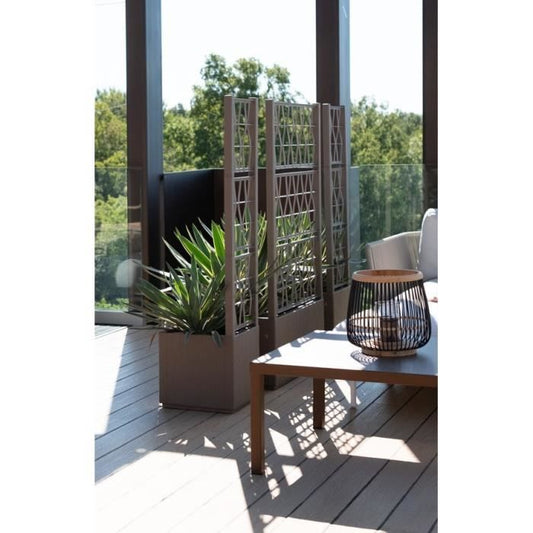 Flower box - ETHICA - Taupe - Square with trellis - 38 L - STEFANPLAST