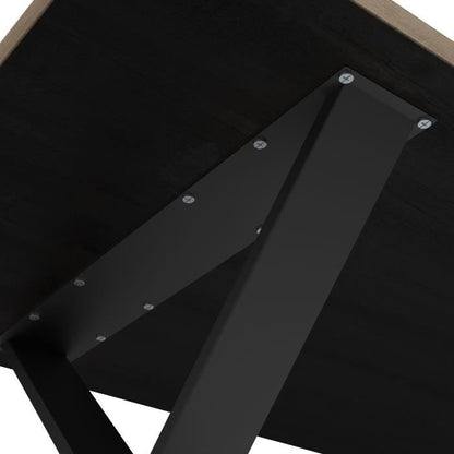 Table - STOUT - Rectangular - Halifax melamine decor - Matte black X-shaped leg - 6 places - 180 x 90 cm - DEMEYERE