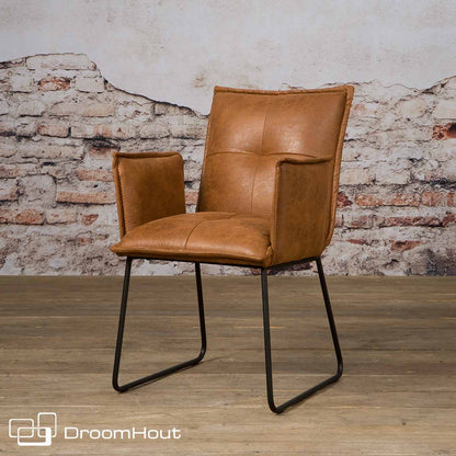 Stoel Tower Living Seda cognac met armleuning cognac met armleuning DroomHout