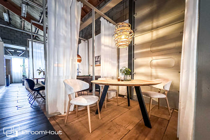 Massieve Ronde Eettafel Fabio DroomHout Voor Kleine Ruimtes Eettafel DroomHout