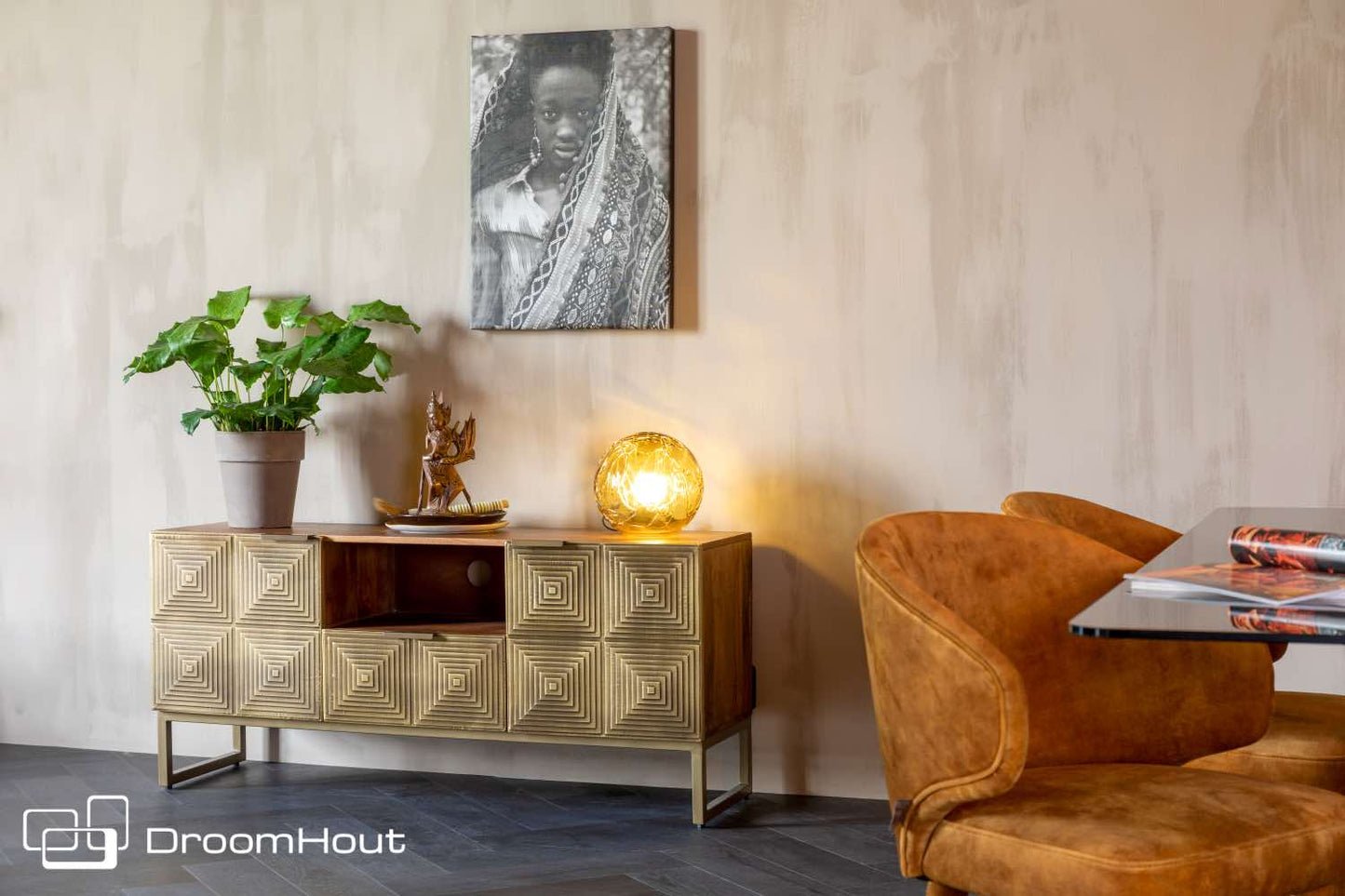 Tafellamp Dutchbone Lune Lamp DroomHout