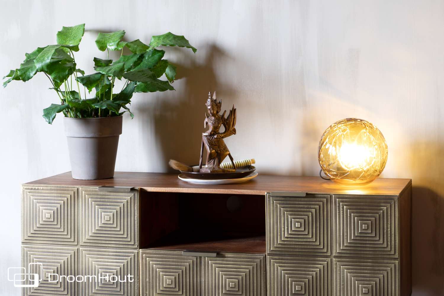 Tafellamp Dutchbone Lune Lamp DroomHout