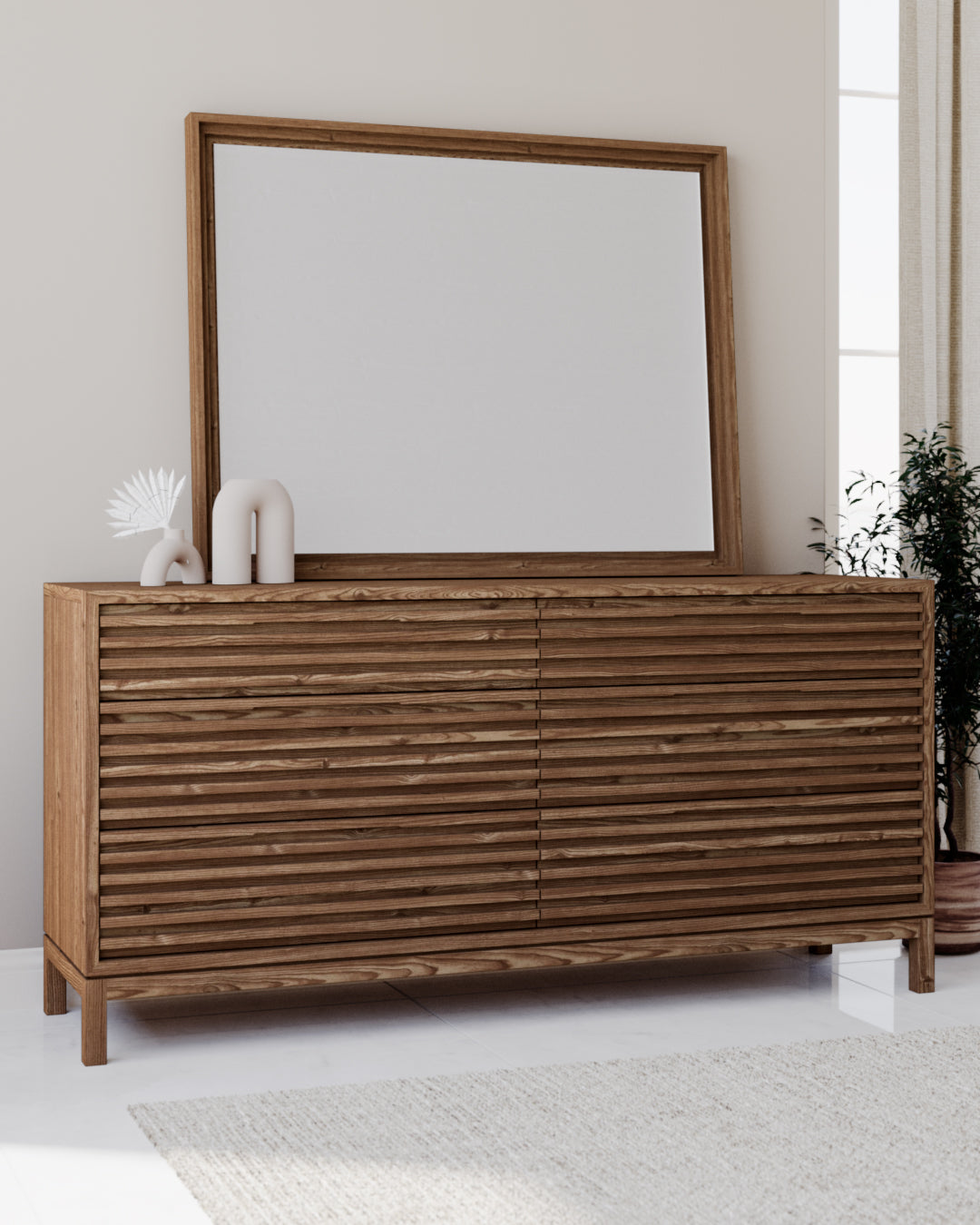 Tanner Zes Laden As Houten Dressoir in Roux kamer