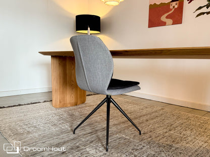 Stoel Mood 91 Met Afneembaar Kussen Mobitec HipHop Zilver Antraciet Stoel DroomHout