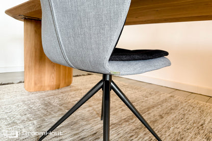 Stoel Mood 91 Met Afneembaar Kussen Mobitec HipHop Zilver Antraciet Stoel DroomHout