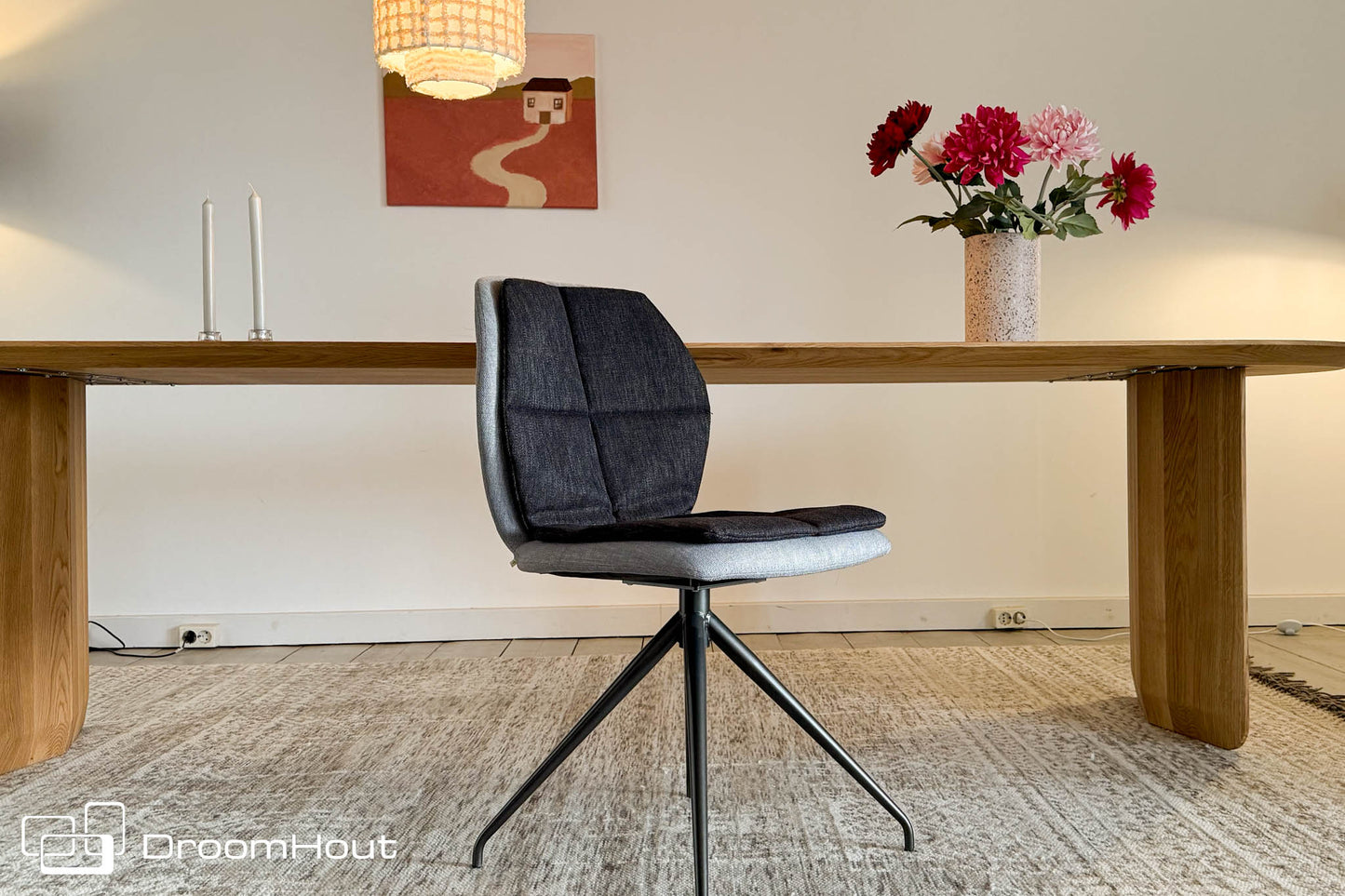 Stoel Mood 91 Met Afneembaar Kussen Mobitec HipHop Zilver Antraciet Stoel DroomHout