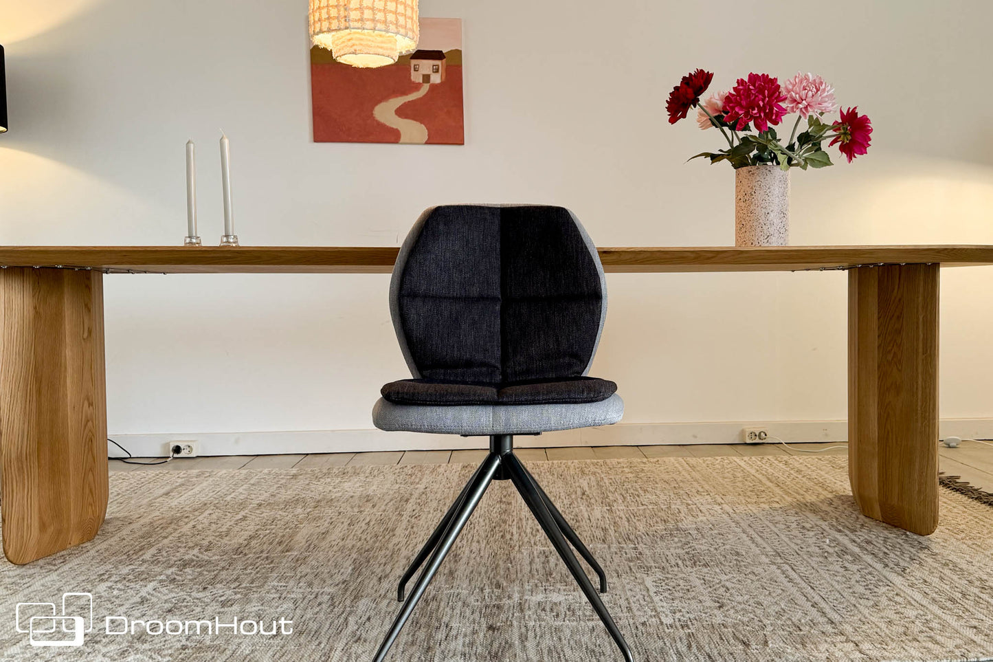 Stoel Mood 91 Met Afneembaar Kussen Mobitec HipHop Zilver Antraciet Stoel DroomHout