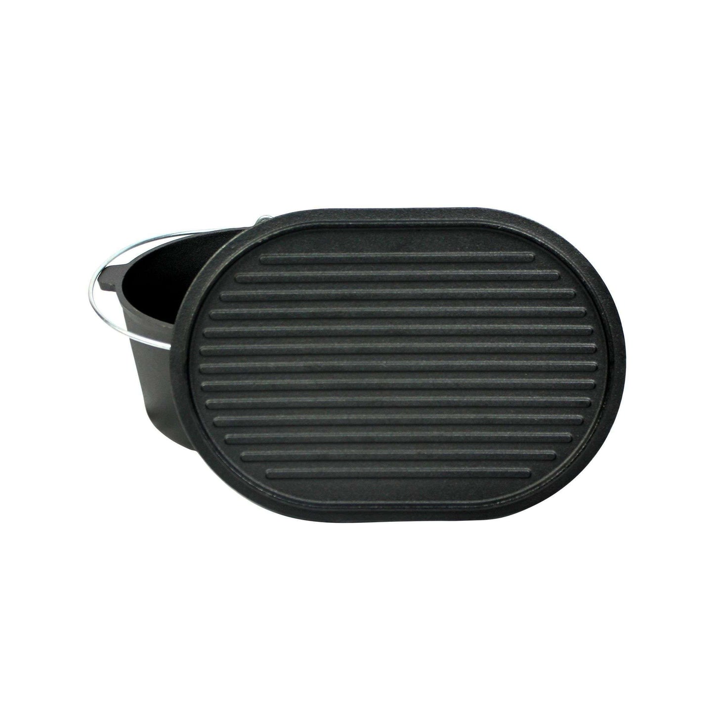 Gietijzeren braadpan (Dutch oven) met grilldeksel, ovaal, 9 liter Valhal