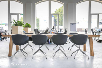 Vergadertafel eiken DroomHout Kopenhagen grijs eiken lak grijs eiken lak Vergadertafel DroomHout