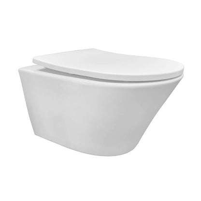 Vesta Washdown Randloos Wandtoilet Wiesbaden Mat Wit (Incl. Flatline Zitting Mat Wit)
