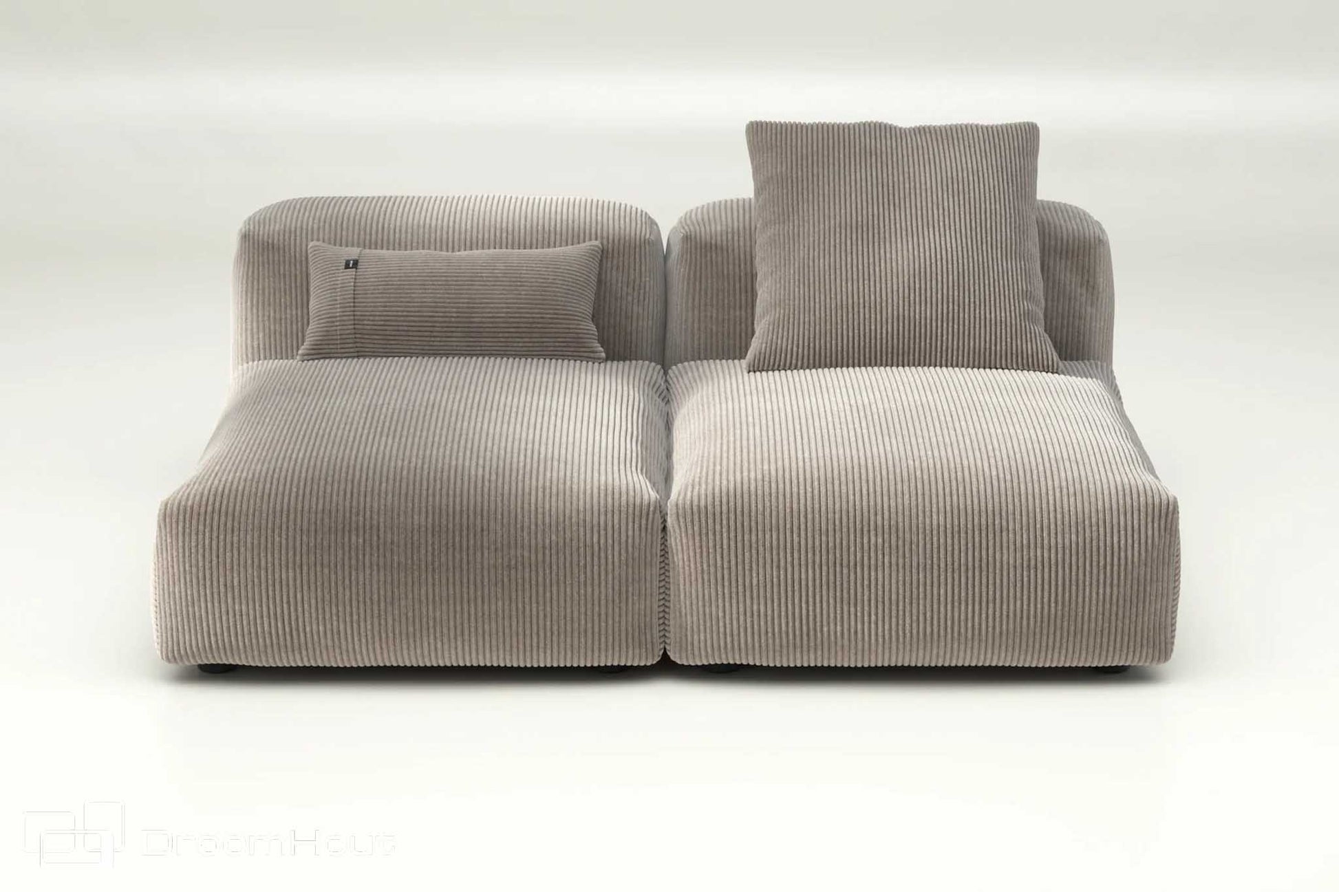 Vetsak sofa set 01 medium cord velours | platinum cord velours | platinum Sofa DroomHout
