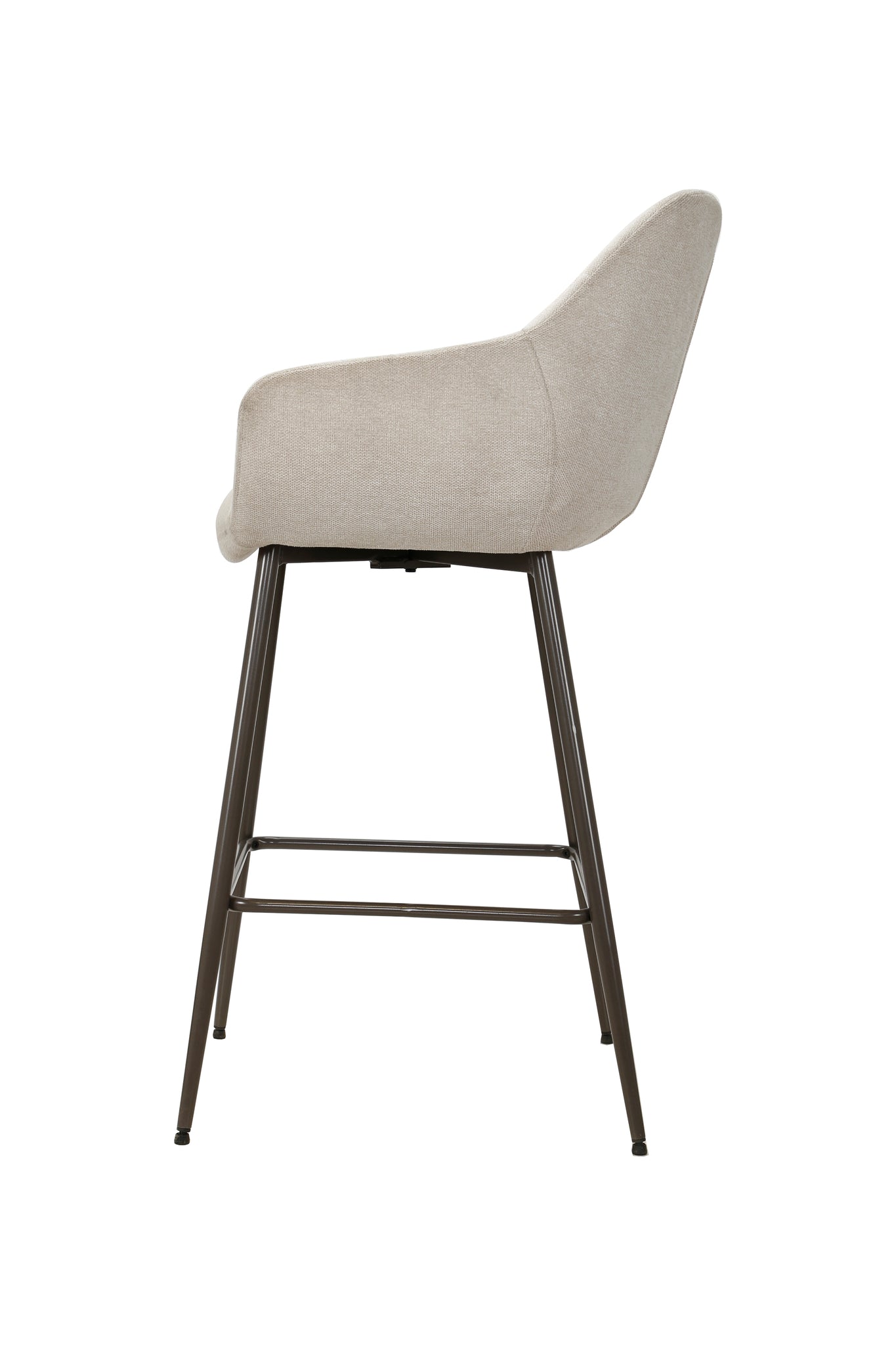 Hoge off-white barkruk met armleuning (set van 2) Droppery