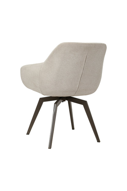 Eetkamerstoel offwhite met draaifunctie (set van 2) Droppery