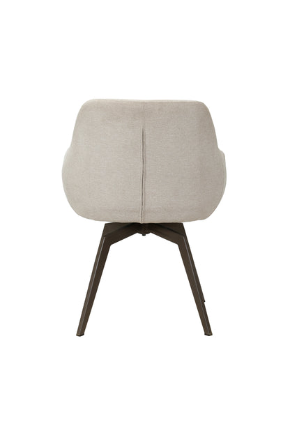 Eetkamerstoel offwhite met draaifunctie (set van 2) Droppery