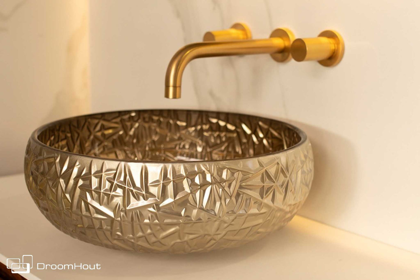 Waskom Luca Vetro Coffee Opzetwastafel Van Transparant Glas Badkamer DroomHout