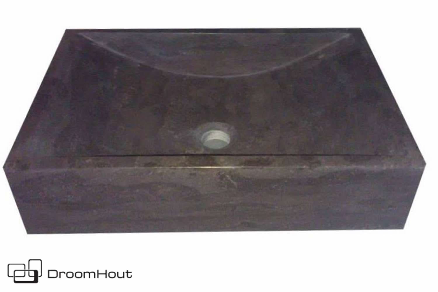 Waskom Nature Box Van Donker Natuursteen 50x35x12 Cm Badkamermeubel DroomHout