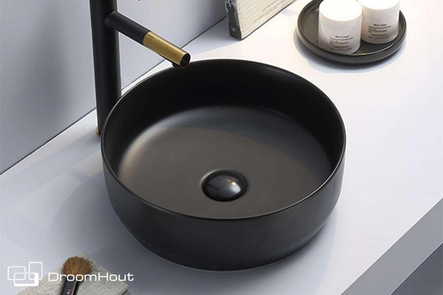 Waskom Victoria Color Line zwart mat zwart mat badkamermeubel DroomHout