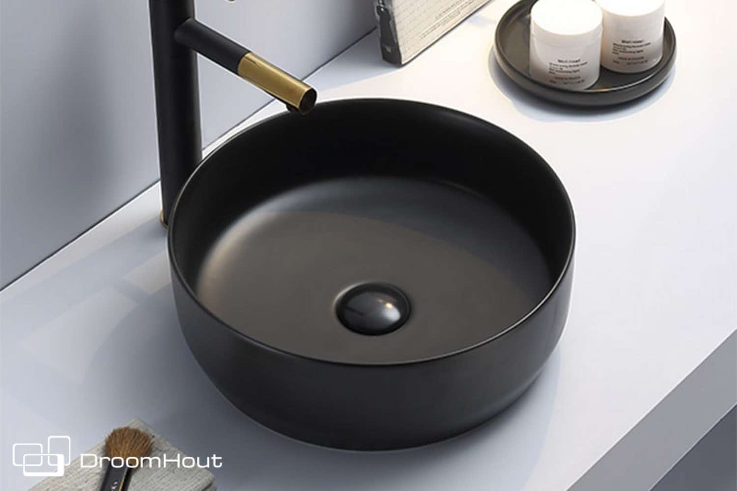 Waskom Victoria Color Line zwart mat zwart mat badkamermeubel DroomHout