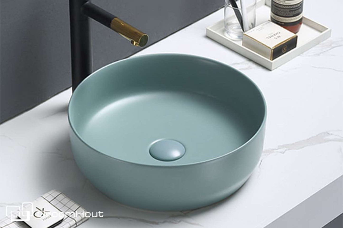 Waskom Victoria Color Line fjord groen mat fjord groen mat badkamermeubel DroomHout