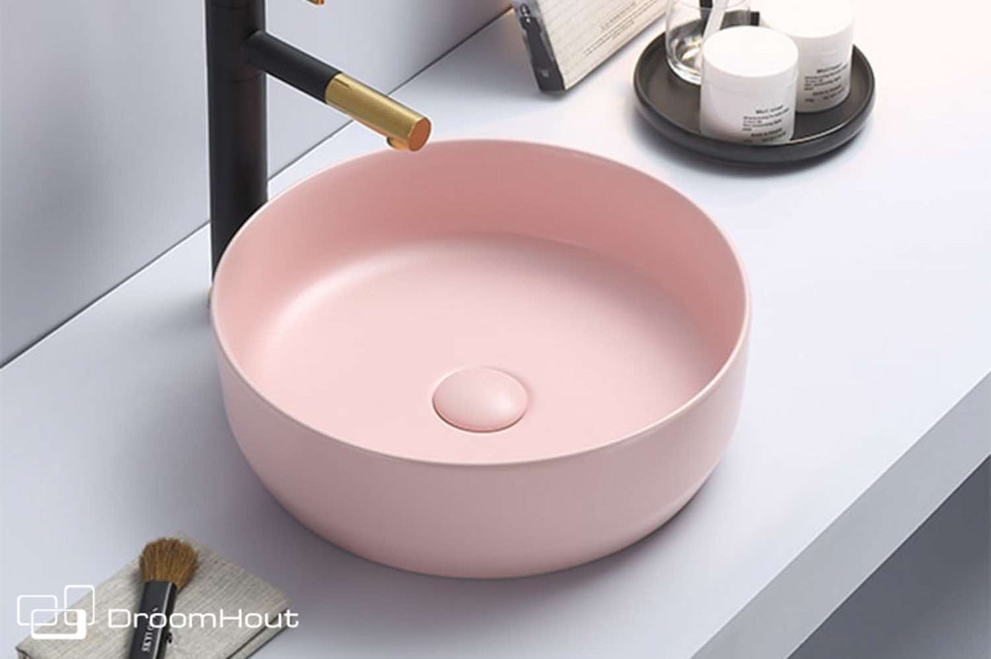 Waskom Victoria Color Line pastel roze mat pastel roze mat badkamermeubel DroomHout