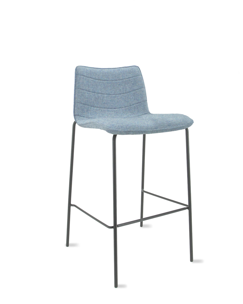 Workliving Werkliving Verona Barkruk 75 cm - Wolvilt Fenice 351 zachtblauw - frame zwart -