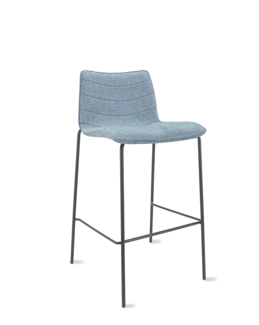 Workliving Werkliving Verona Barkruk 75 cm - Wolvilt Fenice 351 zachtblauw - frame zwart -