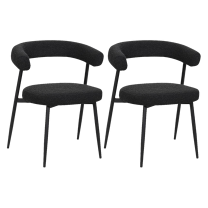 BukkitBow – Eetkamerstoel / Keukenstoel - Geschikt als Make-up Stoel - Chenille Stof & Metalen Onderstel - Open Design