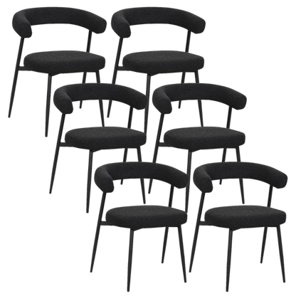 BukkitBow – Eetkamerstoel / Keukenstoel - Geschikt als Make-up Stoel - Chenille Stof & Metalen Onderstel - Open Design