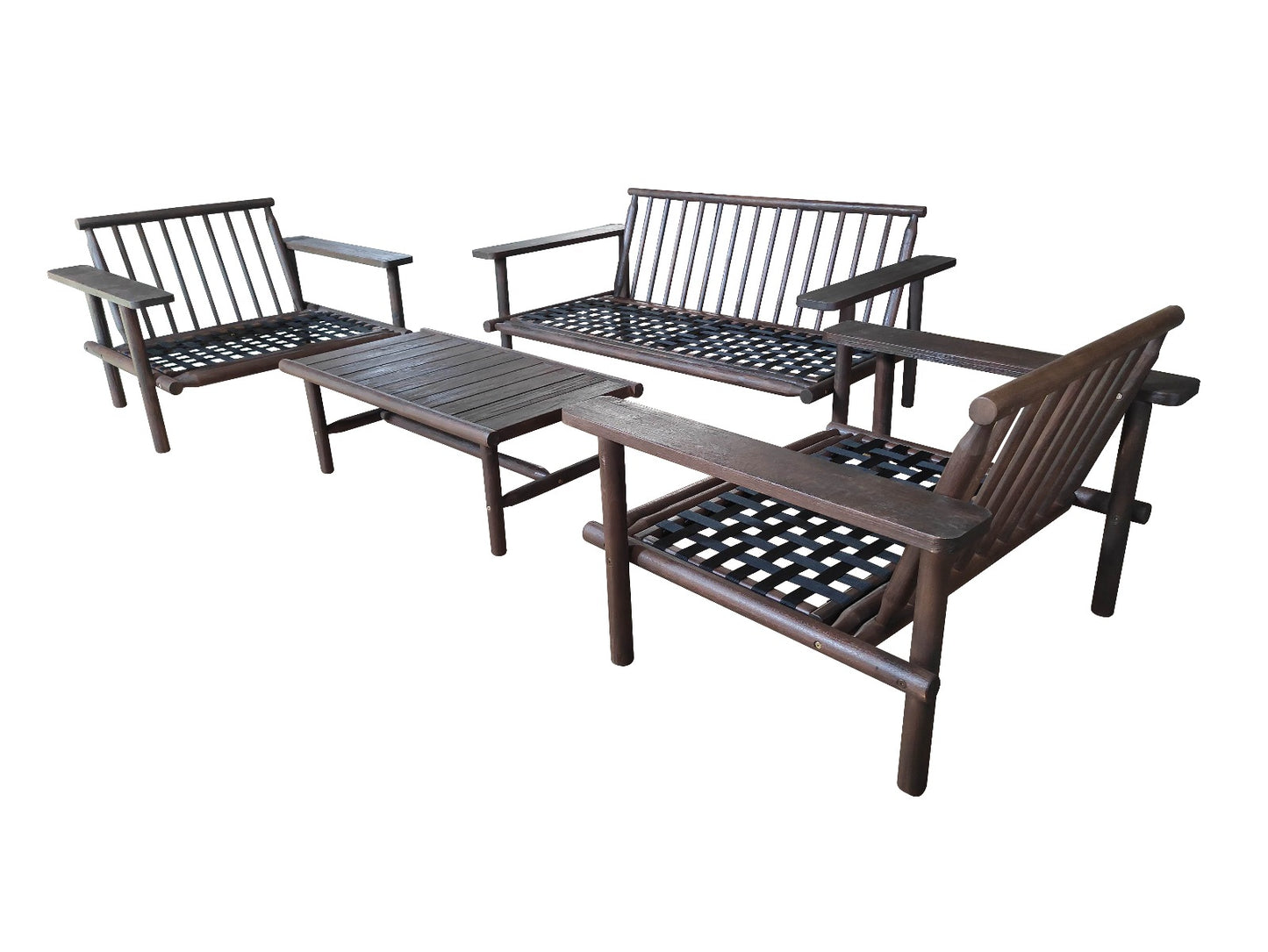 Droppery Laruna Loungeset - Hout Acacia Vintage Donker Teak Look -