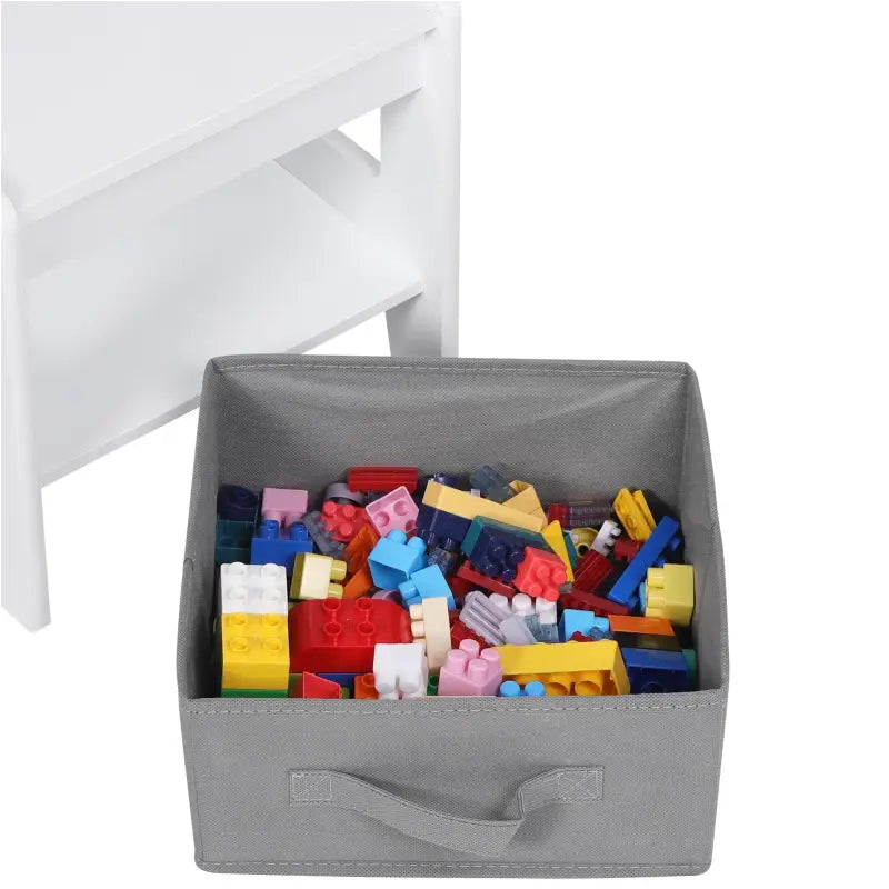 BukkitBow - 3-in-1 Kinder Activiteitstafel / Kindertafel Set - Met Omdraaibaar Schoolbord en Ingebouwde Opslagruimte - Veilig Design - 63x63x51cm