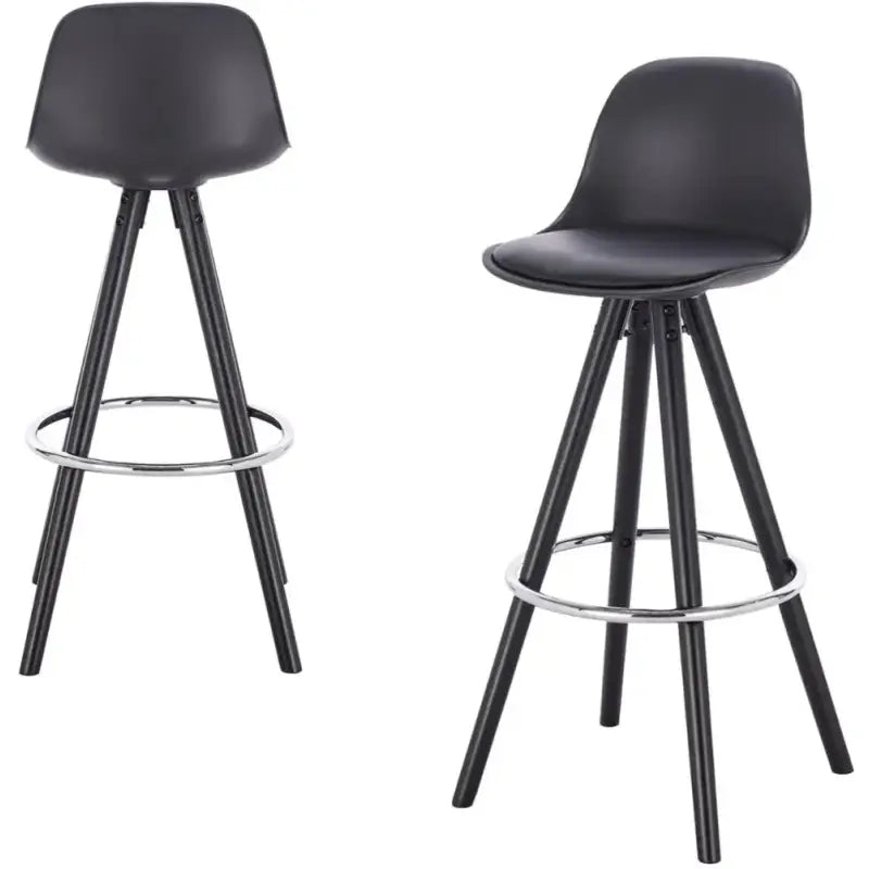 BukkitBow - Barkruk - Kruk van Massief Hout en Kunststof met Synthetisch Leer of Linnen - Ergonomisch & Duurzaam Zwart Met Zwart Poten (Leder) Zwart Met Zwart Poten (Leder) Barkruk BukkitBow