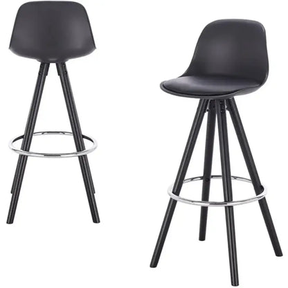 BukkitBow - Barkruk - Kruk van Massief Hout en Kunststof met Synthetisch Leer of Linnen - Ergonomisch & Duurzaam Zwart Met Zwart Poten (Leder) Zwart Met Zwart Poten (Leder) Barkruk BukkitBow