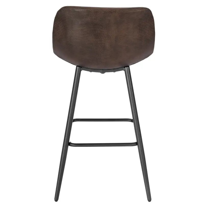 BukkitBow - Barkruk - Synthetisch Leer en Metaal - Ergonomisch met Voetsteun - Verstelbare Vloerdoppen - 43x63x33 cm