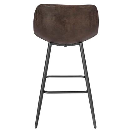 BukkitBow - Barkruk - Synthetisch Leer en Metaal - Ergonomisch met Voetsteun - Verstelbare Vloerdoppen - 43x63x33 cm