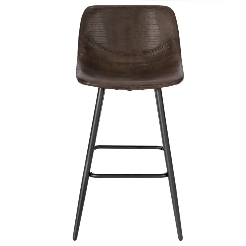 BukkitBow - Barkruk - Synthetisch Leer en Metaal - Ergonomisch met Voetsteun - Verstelbare Vloerdoppen - 43x63x33 cm