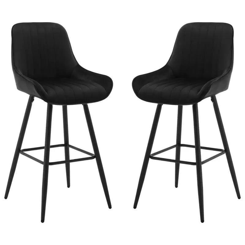 BukkitBow - Barkrukken met Rugleuning en Voetensteun - Bistro/Restaurant Look - Set 2 Stuks