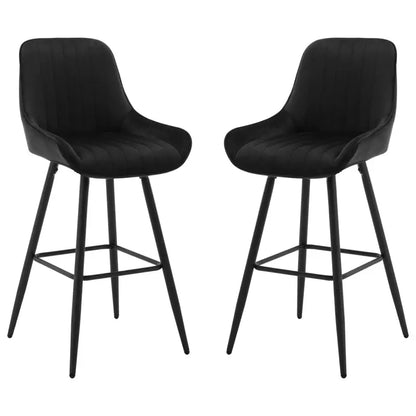 BukkitBow - Barkrukken met Rugleuning en Voetensteun - Bistro/Restaurant Look - Set 2 Stuks