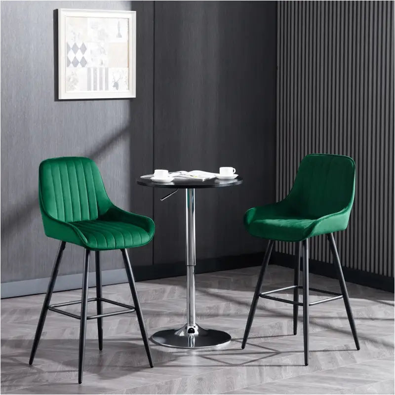 BukkitBow - Barkrukken met Rugleuning en Voetensteun - Bistro/Restaurant Look - Set 2 Stuks