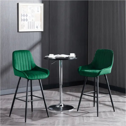 BukkitBow - Barkrukken met Rugleuning en Voetensteun - Bistro/Restaurant Look - Set 2 Stuks