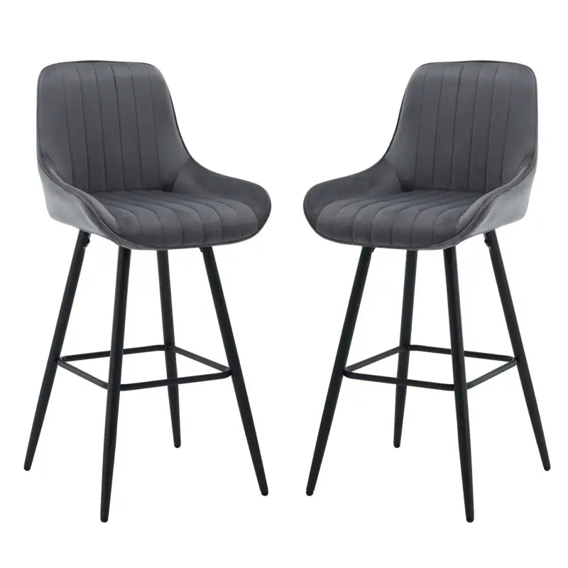 BukkitBow - Barkrukken met Rugleuning en Voetensteun - Bistro/Restaurant Look - Set 2 Stuks