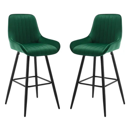 BukkitBow - Barkrukken met Rugleuning en Voetensteun - Bistro/Restaurant Look - Set 2 Stuks