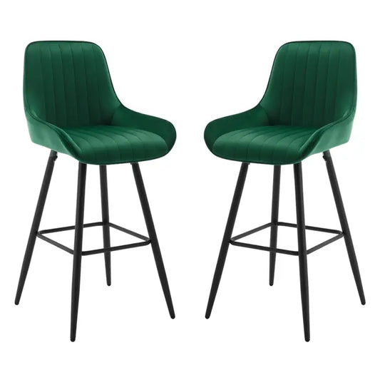 BukkitBow - Barkrukken met Rugleuning en Voetensteun - Bistro/Restaurant Look - Set 2 Stuks