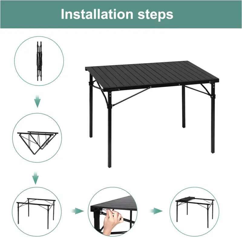 Opvouwbare Campingtafel - Aluminium en Polypropyleen - Lichtgewicht - 60 kg Draagvermogen