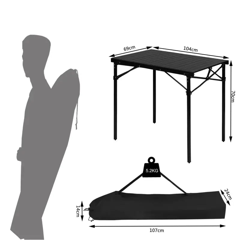 Opvouwbare Campingtafel - Aluminium en Polypropyleen - Lichtgewicht - 60 kg Draagvermogen
