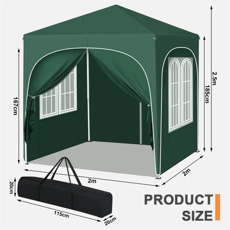 Opvouwbare Partytent 2x2m – Oxford Stof en Metaal – UV-bestendig en Waterdicht – Verstelbaar in Hoogte