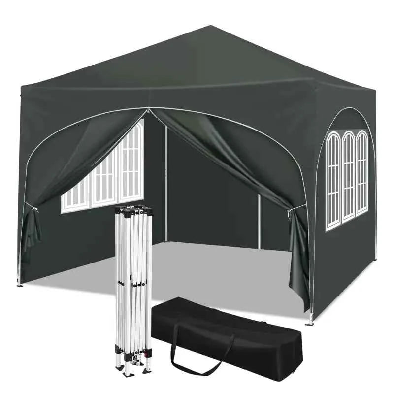Partytent met Zijwanden en Ronde Rand – Opvouwbare Tent – Waterdicht en Weersbestendig – Tuinpaviljoen - 300 x 300 cm