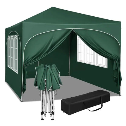Partytent met Zijwanden en Ronde Rand – Opvouwbare Tent – Waterdicht en Weersbestendig – Tuinpaviljoen - 300 x 300 cm